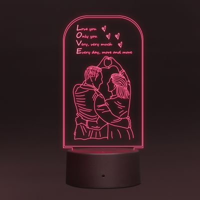 Lovely Couple Night Lamp With Message