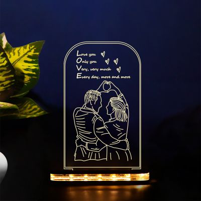 Lovely Couple Night Lamp With Message