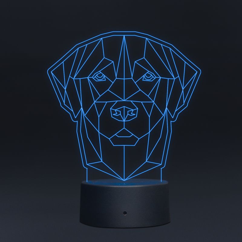 Poly-Art Dog Head Night Lamp