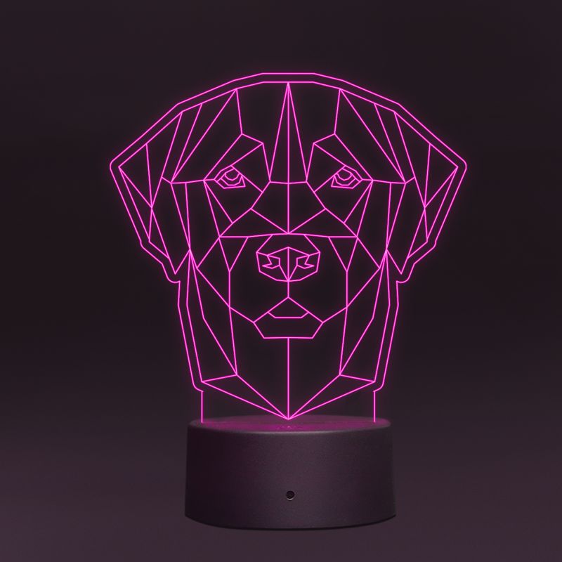 Poly-Art Dog Head Night Lamp