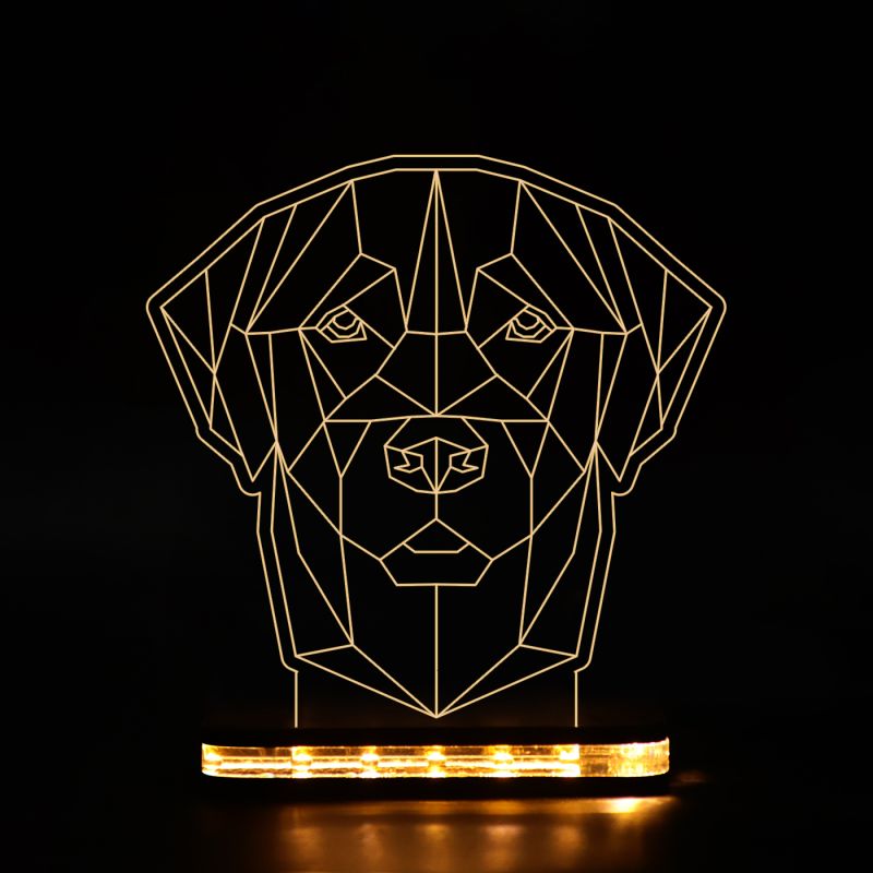 Poly-Art Dog Head Night Lamp