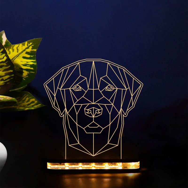 Poly-Art Dog Head Night Lamp