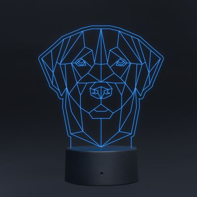 Poly-Art Dog Head Night Lamp