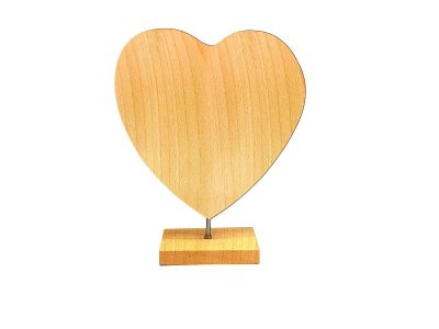 Heart Shape Wooden Plaque With Clock & Customized Photo And Name