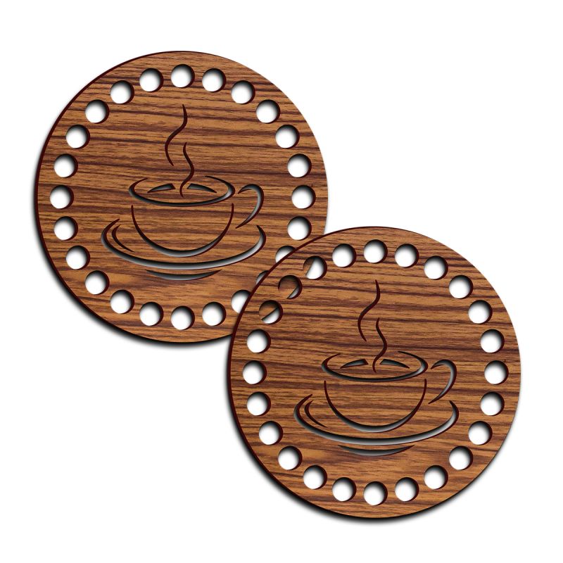 Coffee Pattern Design Coasters Made By MDF Wood