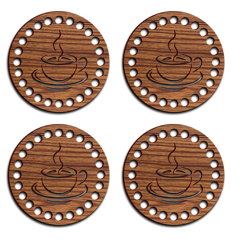 Coffee Pattern Design Coasters Made By MDF Wood