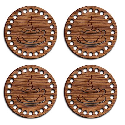 Coffee Pattern Design Coasters Made By MDF Wood