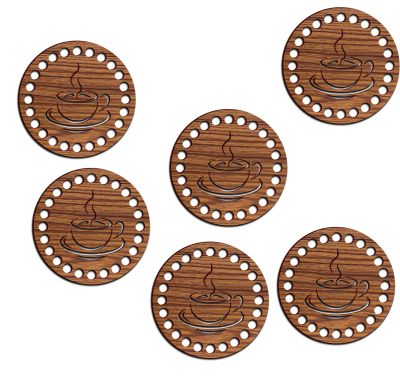 Coffee Pattern Design Coasters Made By MDF Wood