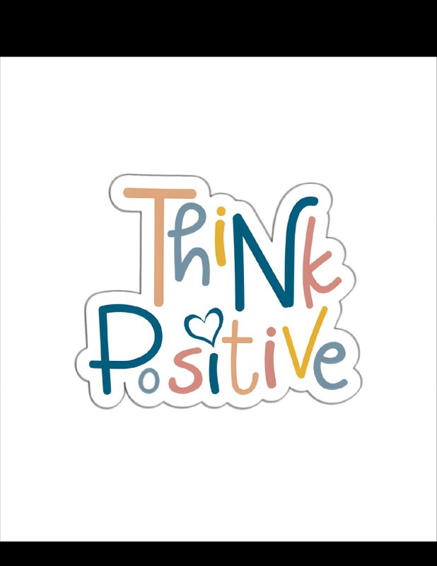 Think Positive Text Quote Magnet Stickers