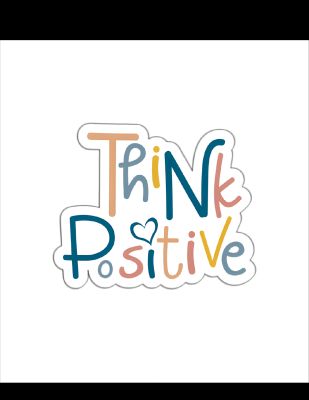 Think Positive Text Quote Magnet Stickers