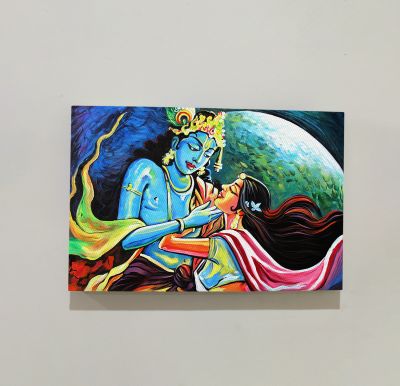 Radha Krishna Ji Modern art Canvas For The Decorations