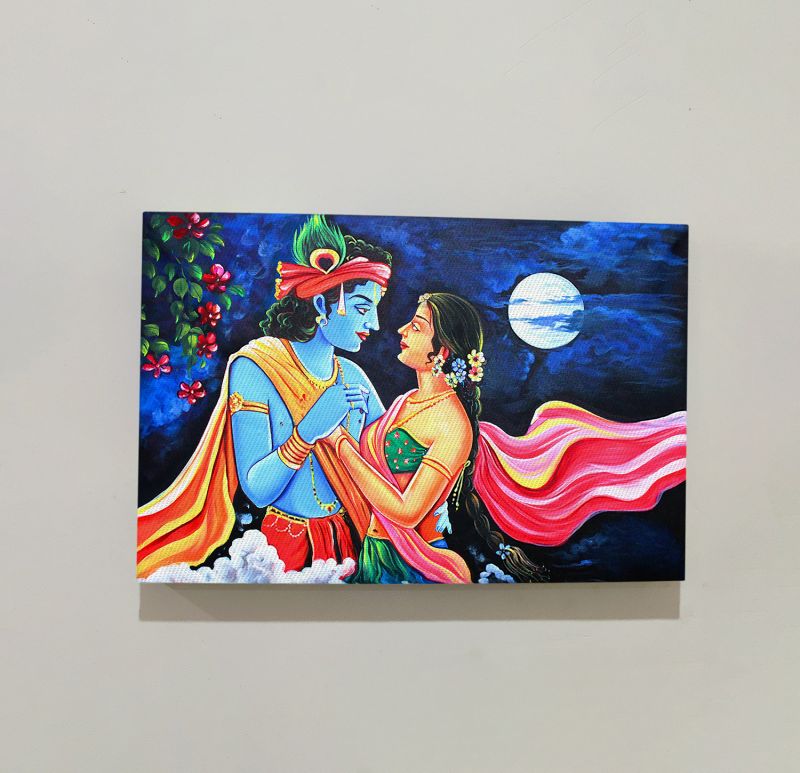 Radha Ji And Krishna Ji Modern Art Canvas For The Decorations