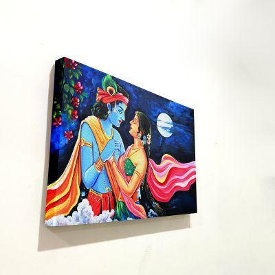 Radha Ji And Krishna Ji Modern Art Canvas For The Decorations