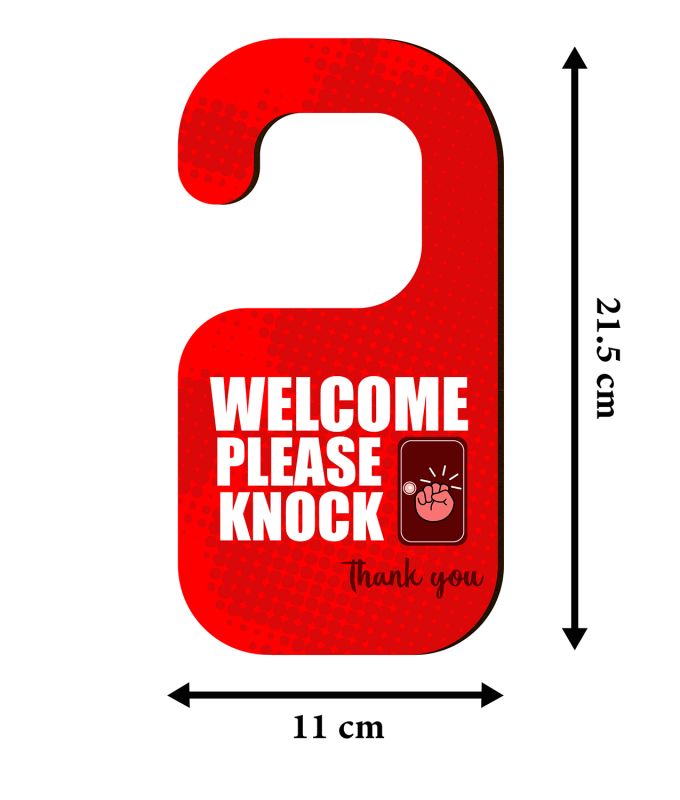 Please Knock Hanging Sign (Sublimation Print)