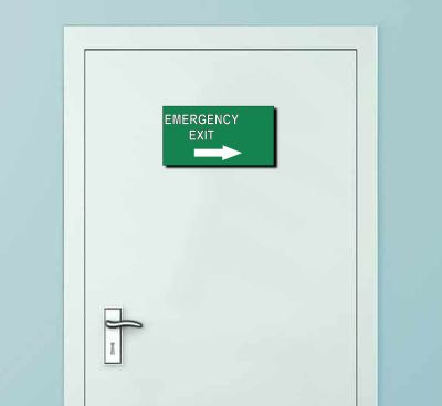 Emergency Exit MDF Wooden Sign Board (Sublimation Print)