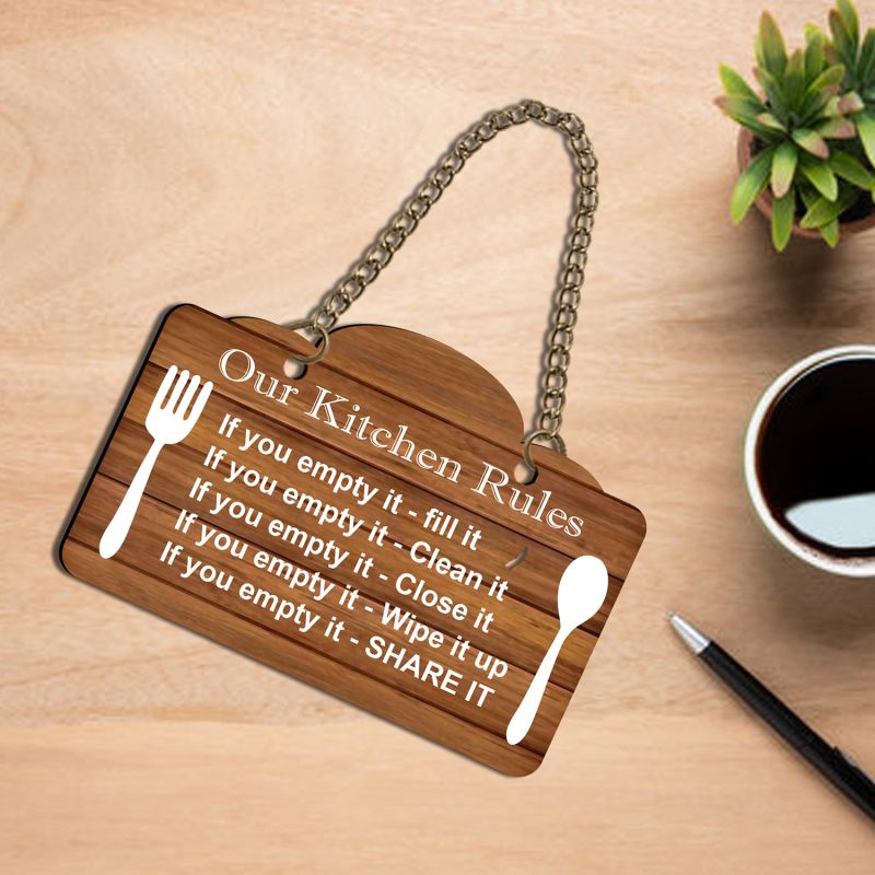 Kitchen Rule Text Wall Hangings For The Decoration's