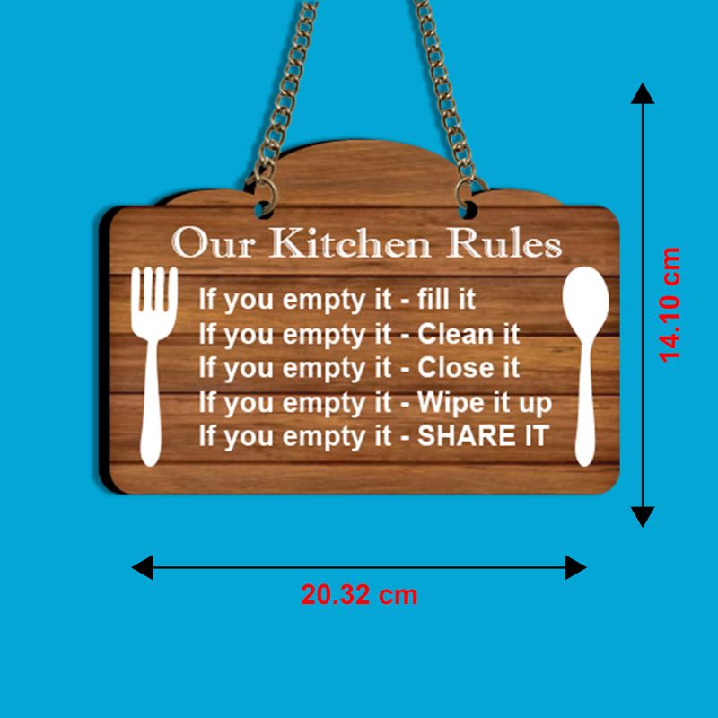 Kitchen Rule Text Wall Hangings For The Decoration's