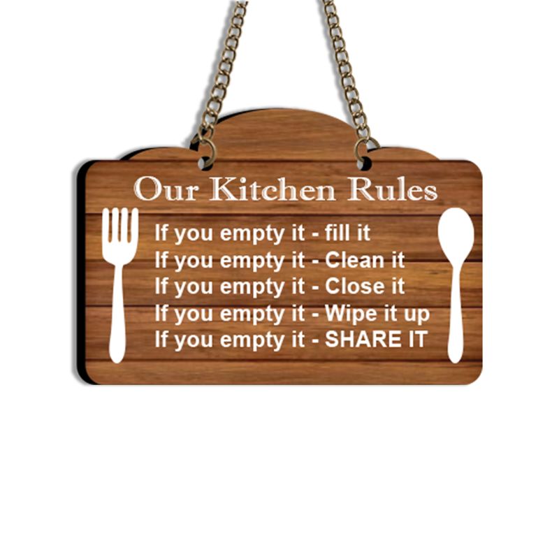 Kitchen Rule Text Wall Hangings For The Decoration's