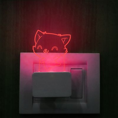 Cute Cat Plug In Night Lamp