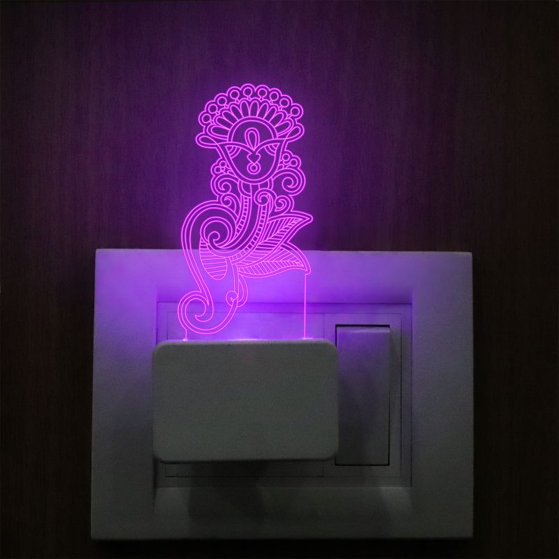 Flower Pattern Plug In Night Lamp