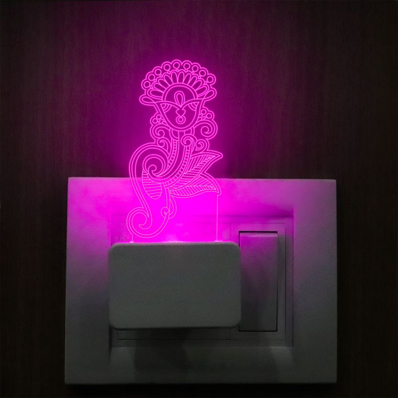 Flower Pattern Plug In Night Lamp