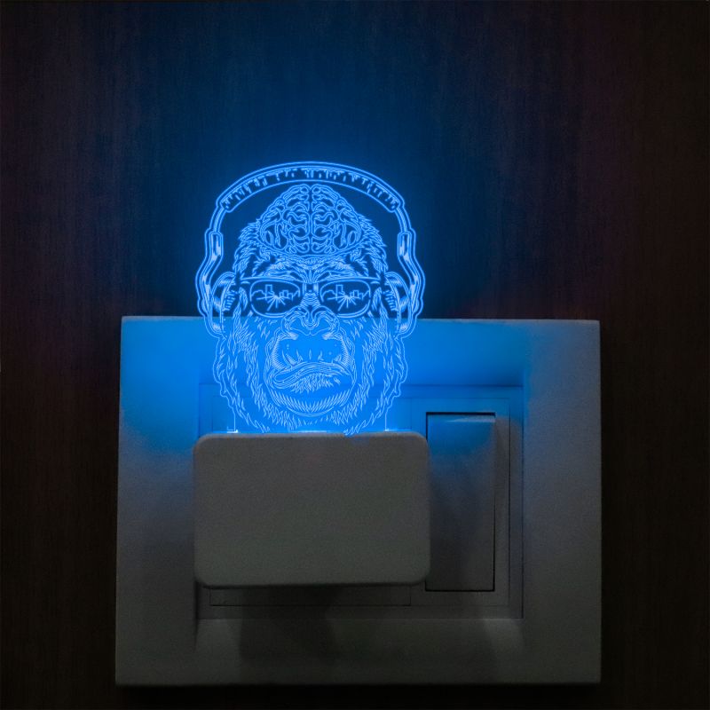 Gorilla Head Plug In Night Lamp