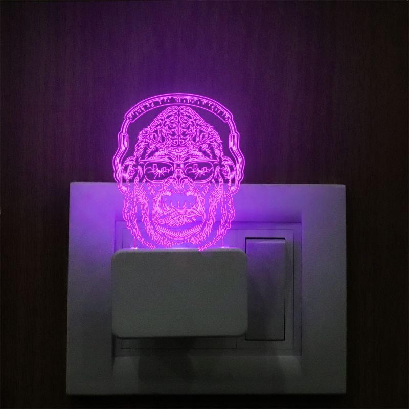 Gorilla Head Plug In Night Lamp