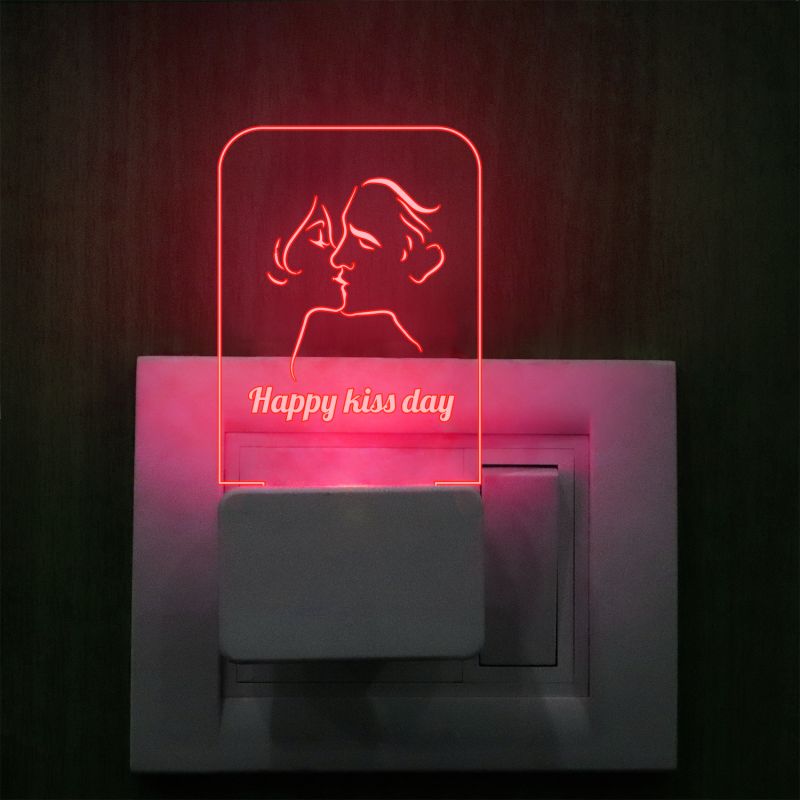 Happy Kiss Day Plug In Night Lamp