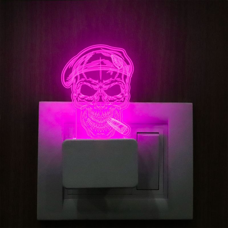 Human Skull Plug In Night Lamp