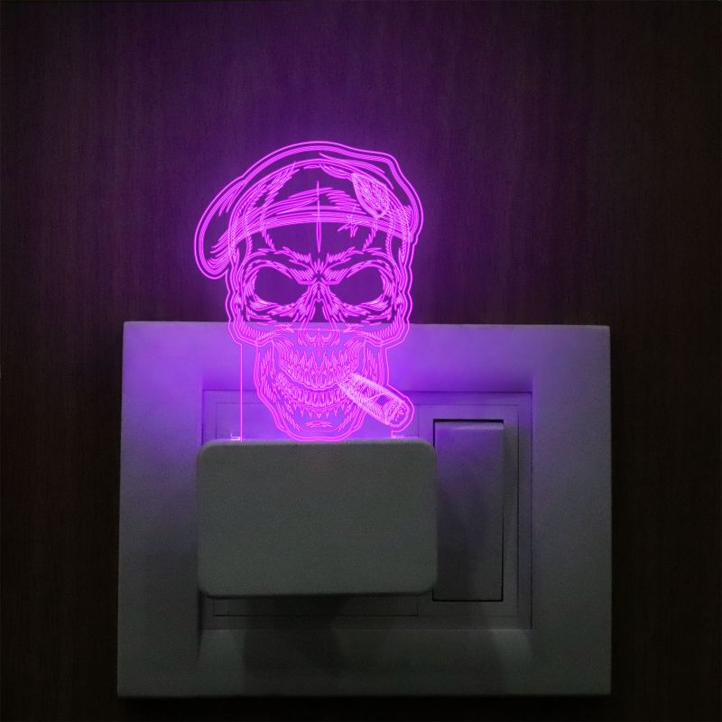 Human Skull Plug In Night Lamp