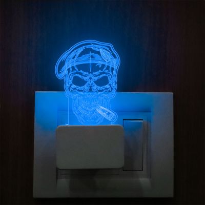 Human Skull Plug In Night Lamp