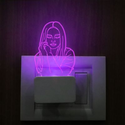 Beautiful Girl Plug In Night Lamp