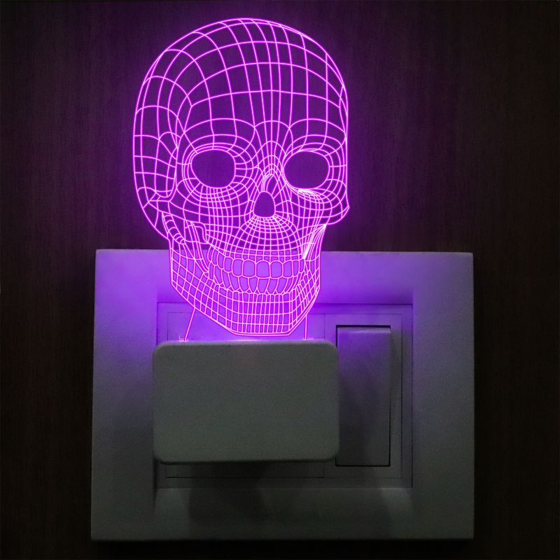 3D Skull Plug In Night Lamp