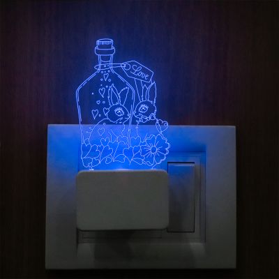 Rabbits Plug In Night Lamp