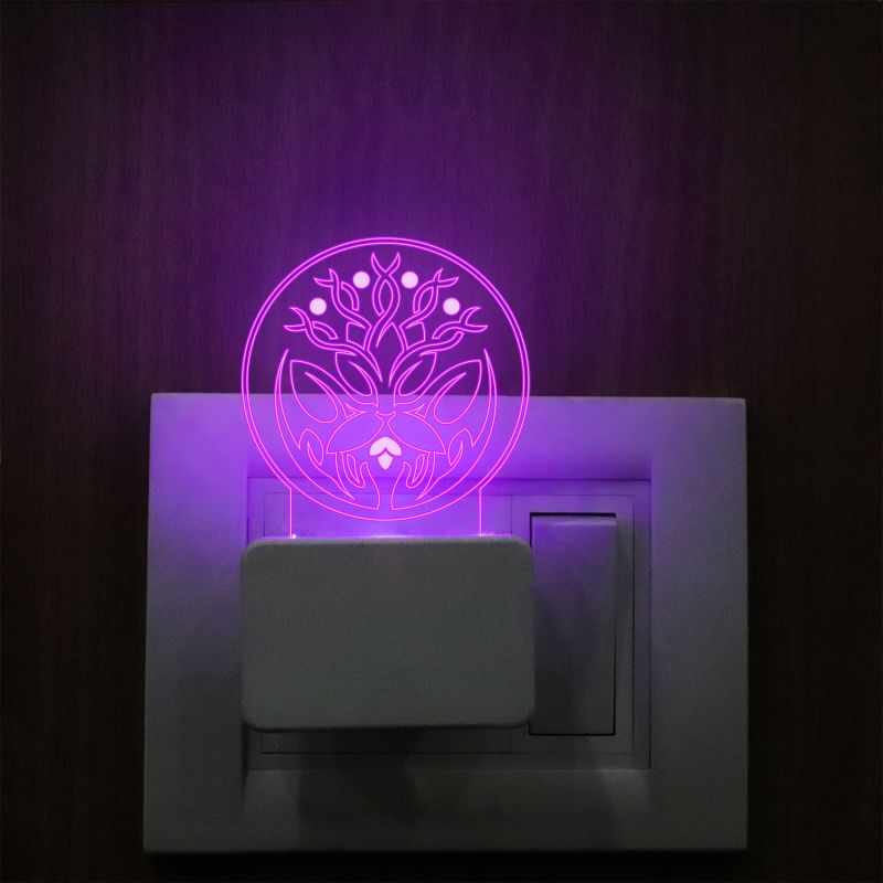 Lion Pattern Circle Plug In Night Lamp