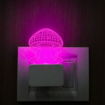 3D Mushroom Plug In Night Lamp