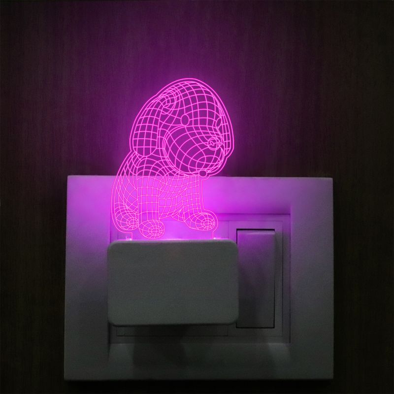 3D Puppy Plug In Night Lamp