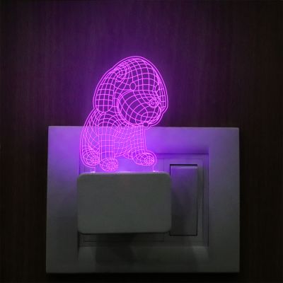 3D Puppy Plug In Night Lamp