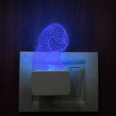 3D Puppy Plug In Night Lamp