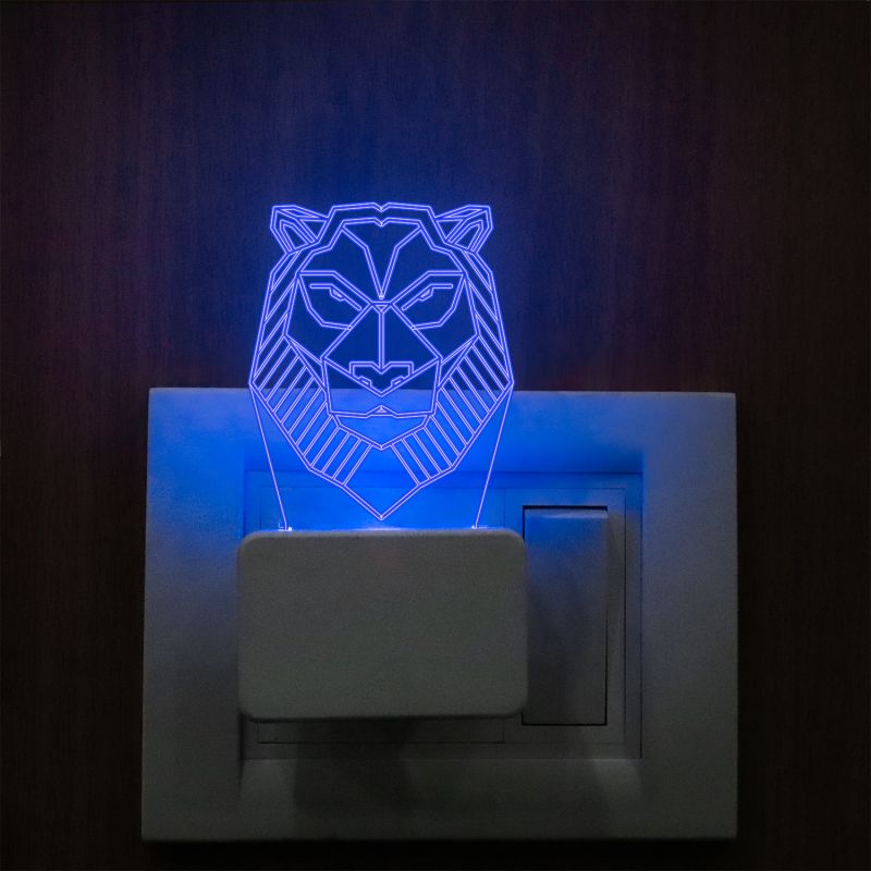 Poly Art Tiger Head Plug In Night Lamp