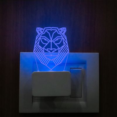 Poly Art Tiger Head Plug In Night Lamp