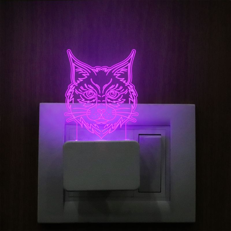 Cat Face Plug In Night Lamp