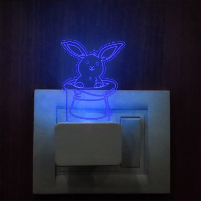 Rabbit Into Hat Plug In Night Lamp