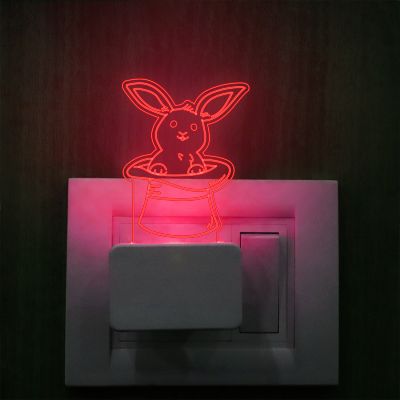 Rabbit Into Hat Plug In Night Lamp