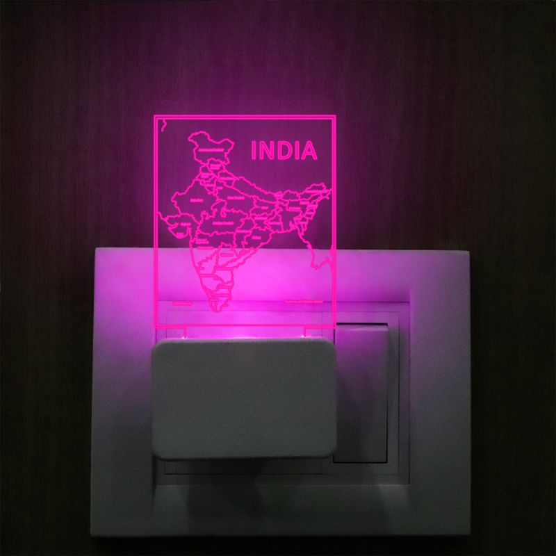 India Map Plug In Night Lamp