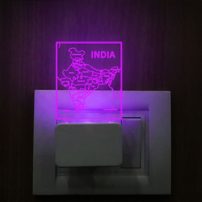 India Map Plug In Night Lamp