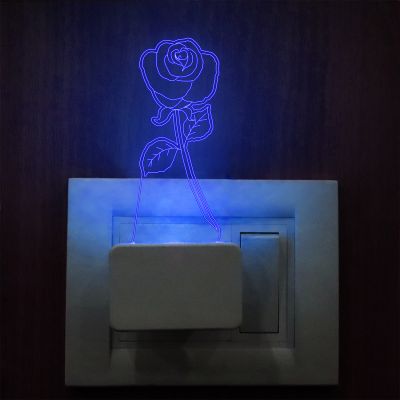 Rose Design Plug In Night Lamp