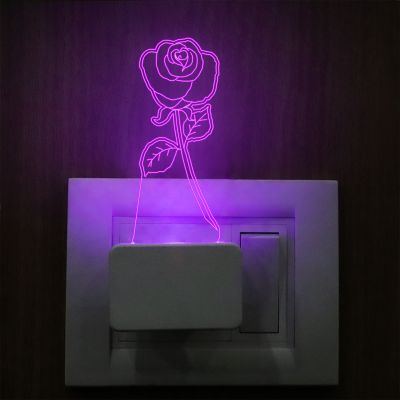 Rose Design Plug In Night Lamp