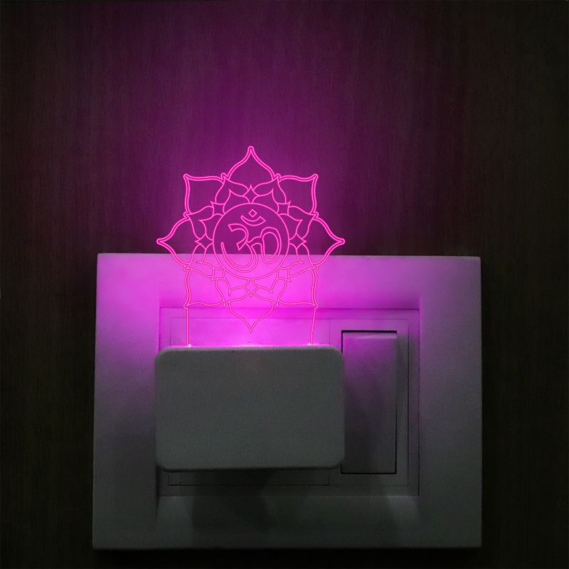 Om Text Plug In Night Lamp