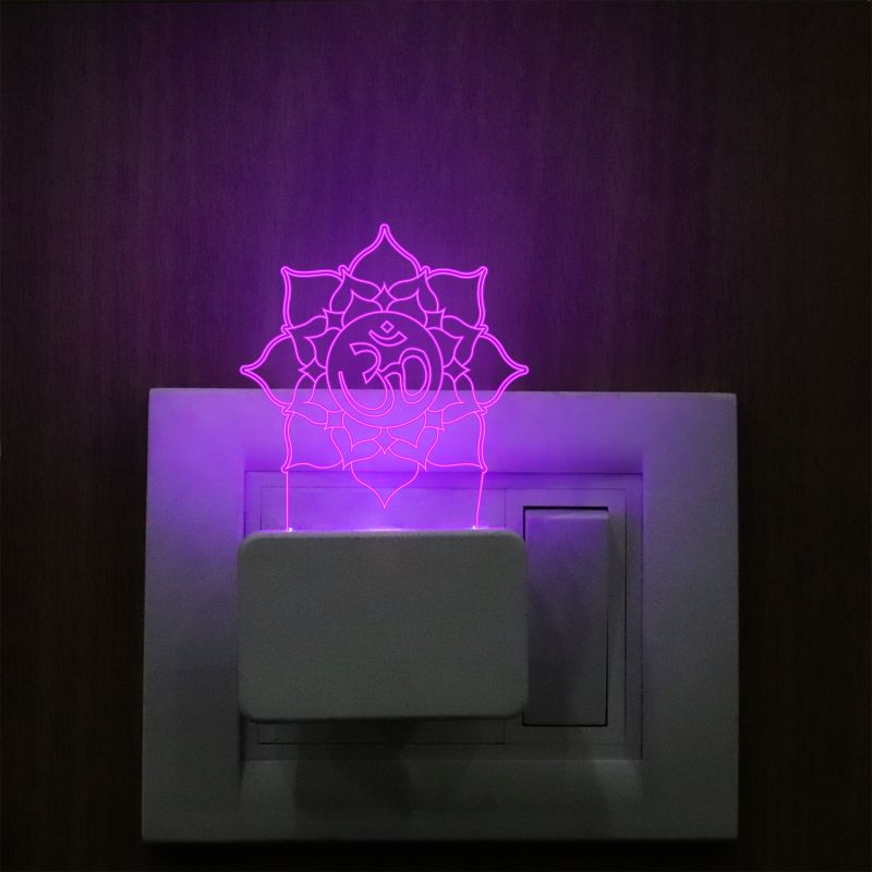 Om Text Plug In Night Lamp